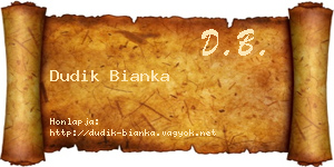 Dudik Bianka névjegykártya