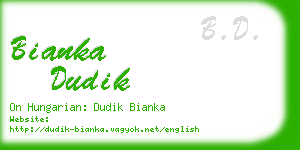 bianka dudik business card